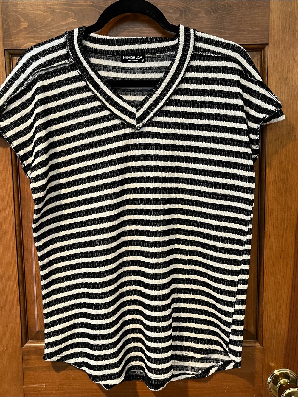Heimish U.S.A Textured V-Neck Tunic Top